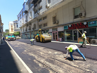 Nizami rayonunda yol infrastrukturunun yenilənməsi işləri davam etdirilir
