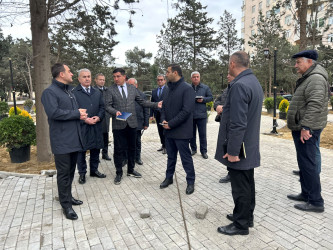 Rayon İcra Hakimiyyətinin başçısı Coşqun Cəbrayılov R.Rüstəmov küçəsi 72a ünvanına baxış keçirib