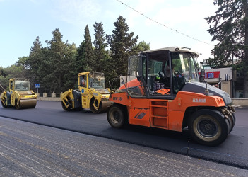 Nizami rayonunda yol infrastrukturunun yenilənməsi işləri davam etdirilir