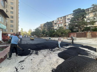 Nizami rayonunda məhəllədaxili yollar təmir edilir