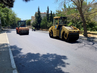 Nizami rayonunda yol infrastrukturunun yaxşılaşdırılması istiqamətində işlər davam etdirilir