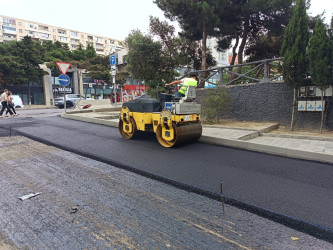 Nizami rayonunda yol infrastrukturunun yenilənməsi işləri davam etdirilir