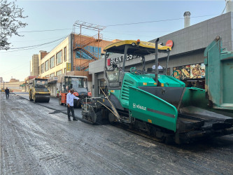 Nizami rayonunda yol infrastrukturunun yenilənməsi işləri davam etdirilir