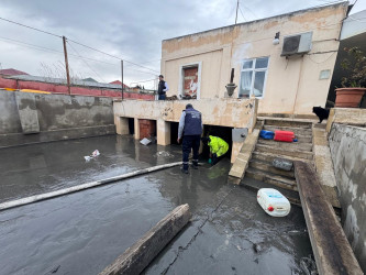 Keşlə qəsəbəsi, Sabir küçəsində yağışın yaratdığı fəsadlar aradan qaldırılır