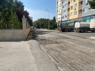 Nizami rayonunda yol infrastrukturunun yaxşılaşdırılması istiqamətində işlər davam etdirilir