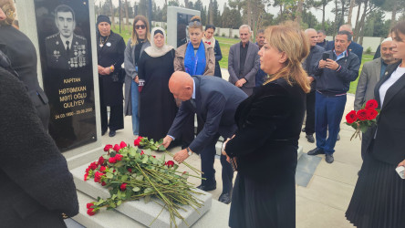 Vətən müharibəsi şəhidi kapitan Hətəmxan Məti oğlu Quliyevin məzarı ziyarət edilib