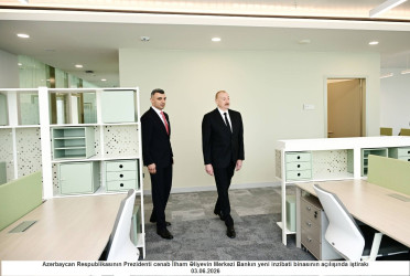 Azərbaycan Respublikasının Prezidenti cənab  İlham Əliyev Mərkəzi Bankın yeni binasının açılışında iştirak edib