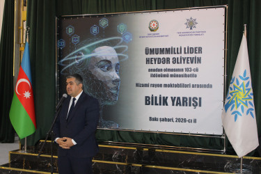 Nizami rayonunda məktəblilər arasında bilik yarışı keçirilib