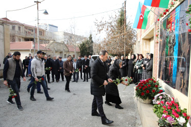 Nizam rayonunda Vətən müharibəsi şəhidi, leytenant Kənan Süleymanlının adını daşıyan küçənin ünvan lövhəsinin açılışı olub