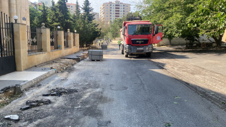 Nizami rayonunda yol infrastrukturunun yaxşılaşdırılması istiqamətində işlər davam etdirilir