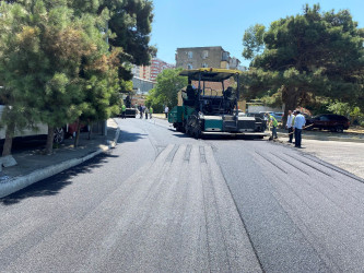 Nizami rayonunda yol infrastrukturunun yaxşılaşdırılması istiqamətində işlər davam etdirilir