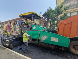 Nizami rayonunda yol infrastrukturunun yenilənməsi işləri davam etdirilir