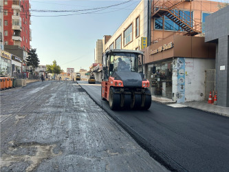 Nizami rayonunda yol infrastrukturunun yenilənməsi işləri davam etdirilir
