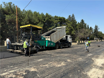 Nizami rayonunda yol infrastrukturunun yenilənməsi işləri davam etdirilir
