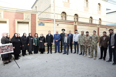 Nizam rayonunda Vətən müharibəsi şəhidi, leytenant Kənan Süleymanlının adını daşıyan küçənin ünvan lövhəsinin açılışı olub