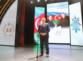 Nizami rayonunda Yeni Azərbaycan Partiyasının təsis olunmasının 33-cü ildönümü qeyd edilib