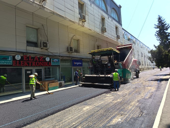 Nizami rayonunda yol infrastrukturunun yenilənməsi işləri davam etdirilir