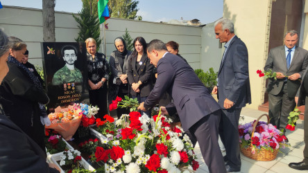 Vətən müharibəsi şəhidi Nicat Həsən oğlu Əhmədovun ildönümündə məzarı ziyarət edilib