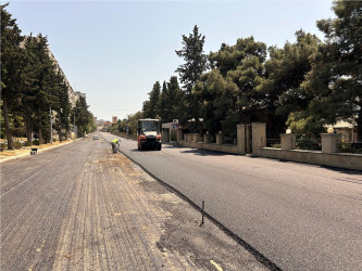 Nizami rayonunda yol infrastrukturunun yenilənməsi işləri davam etdirilir