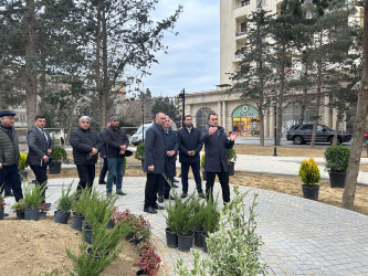 Rayon İcra Hakimiyyətinin başçısı Coşqun Cəbrayılov R.Rüstəmov küçəsi 72a ünvanına baxış keçirib
