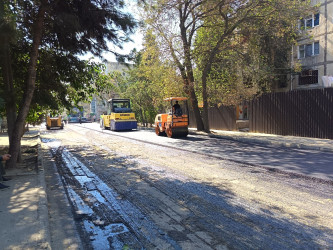Nizami rayonunda yol infrastrukturunun yenilənməsi işləri davam etdirilir