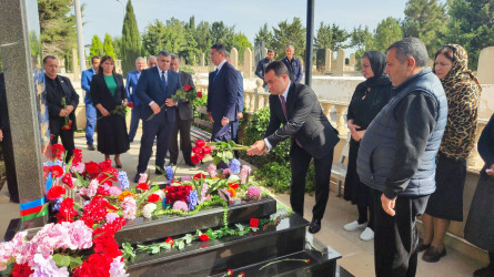 Vətən müharibəsi şəhidi Yaqub Eldəniz oğlu Yaqubzadənin anım günündə məzarı ziyarət edilib