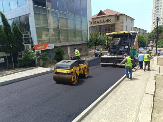Nizami rayonunda yol infrastrukturunun yenilənməsi işləri davam etdirilir