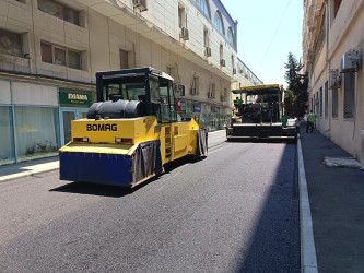 Nizami rayonunda yol infrastrukturunun yenilənməsi işləri davam etdirilir