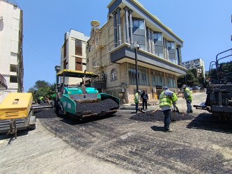 Nizami rayonunda yol infrastrukturunun yenilənməsi işləri davam etdirilir