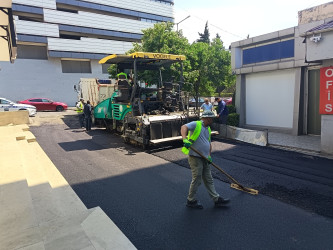 Nizami rayonunda yol infrastrukturunun yenilənməsi işləri davam etdirilir