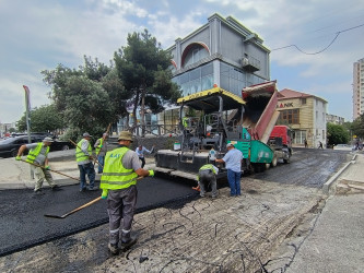 Nizami rayonunda yol infrastrukturunun yenilənməsi işləri davam etdirilir