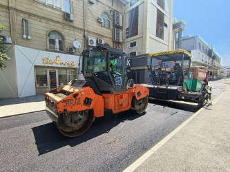 Nizami rayonunda yol infrastrukturunun yenilənməsi işləri davam etdirilir