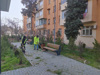 Nizami rayonunda Novruz bayramı ərəfəsində geniş təmizlik işləri aparılıb