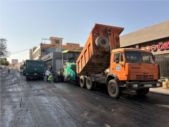 Nizami rayonunda yol infrastrukturunun yenilənməsi işləri davam etdirilir
