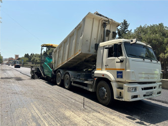 Nizami rayonunda yol infrastrukturunun yenilənməsi işləri davam etdirilir