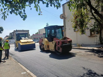 Nizami rayonunda yol infrastrukturunun yenilənməsi işləri davam etdirilir