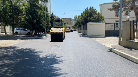 Nizami rayonunda yol infrastrukturunun yaxşılaşdırılması istiqamətində işlər davam etdirilir