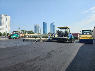 Nizami rayonunda küçə və yolların təmiri davam etdirilir