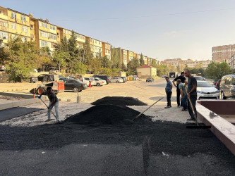 Nizami rayonunda məhəllədaxili yollar təmir edilir