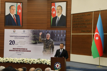 Nizami rayonunda Dövlət Suverenliyi Günü münasibətilə konfrans keçirilib