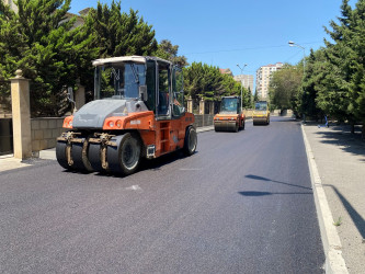 Nizami rayonunda yol infrastrukturunun yaxşılaşdırılması istiqamətində işlər davam etdirilir