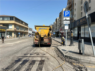 Nizami rayonunda yol infrastrukturunun yenilənməsi işləri davam etdirilir