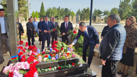 Vətən müharibəsi şəhidi Yaqub Eldəniz oğlu Yaqubzadənin anım günündə məzarı ziyarət edilib