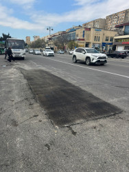 Nizami rayonunda intensiv yağıntıların yollarda yaratdığı fəsadlar aradan qaldırılır - 17.04.2026