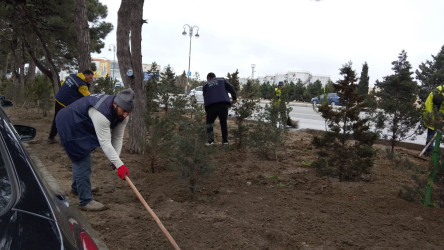 Nizami rayonunda güclü yağan yağışın fəsadlarının aradan qaldırılması ilə əlaqədar ümumrayon iməciliyi keçirilib - 30.03.2026