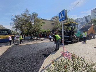 Nizami rayonunda yol infrastrukturunun yenilənməsi işləri davam etdirilir 09-09-2026
