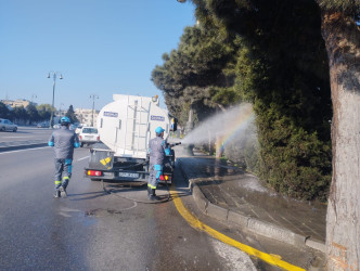 Nizami rayonunda abadlıq və sanitar-təmizlik işləri davam edir
