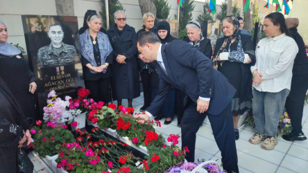 Vətən müharibəsi şəhidi Elsevər Ağacan oğlu Əhədzadənin ildönümündə məzarı ziyarət edilib - 25.10.2025