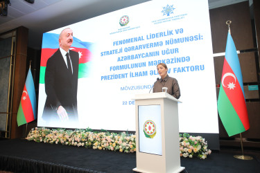 “Fenomenal liderlik və strateji qərarvermə nümunəsi: Azərbaycanın uğur formulunun mərkəzində Prezident İlham Əliyev faktoru” mövsusunda tədbir  - 22.12.2025