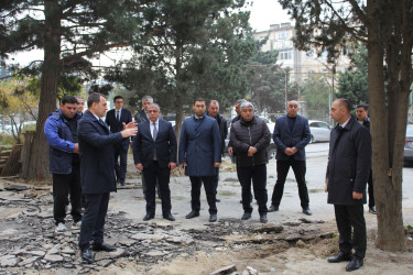Rayon İcra Hakimiyyətinin başçısı Coşqun Cəbrayılov abadlıq işləri gedən ünvanlara baxış keçirib - 14.11.2025